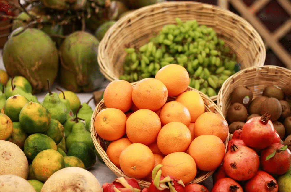baskets of fresh fruit representing fruit worthy of repentance and transformed life